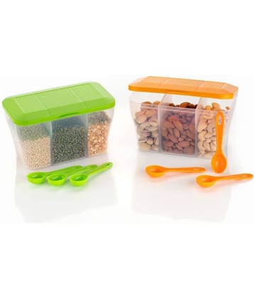 OFFYX - PET Multicolor Spice Container ( Set of 2 - 1100 )