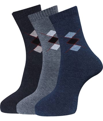 Dollar - Woollen Men's Argyle Multicolor Full Length Socks ( Pack of 3 )