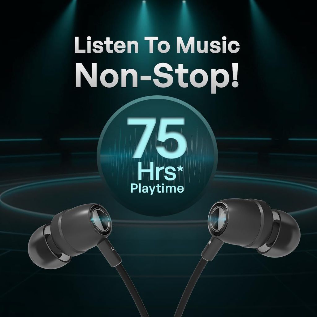 Cellecor BT-2 Waterproof Wireless Headphone with Big 75 Hours Playback time, Bluetooth V5.0, Voice assitance and Noise cancelation with inbuilt mic