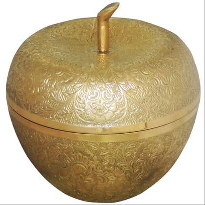 Brass Apple Shape Decorative Bowl | Luxury Fruit Bowl Home Decor, Height : 7 Inch (FMAS316 A)