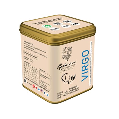 Virgo Spearmint Tea - A Zodiac Gift for Virgo, the Masterful Helper (50 gm - Makes 40 Cups of Tea) by M/S RADHIKAS FINE TEAS AND WHATNOTS