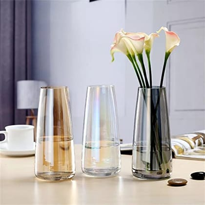 Vase For Home Decor Round Shape Center Table Bedroom Living Room And Office Decoration (Pack Of 1, Amber) Luster