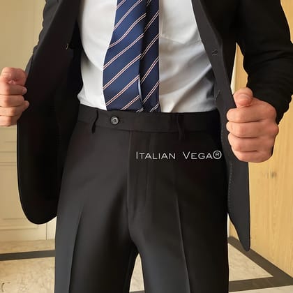 Charcoal Black Men Formal Pants by Italian Vega®-28