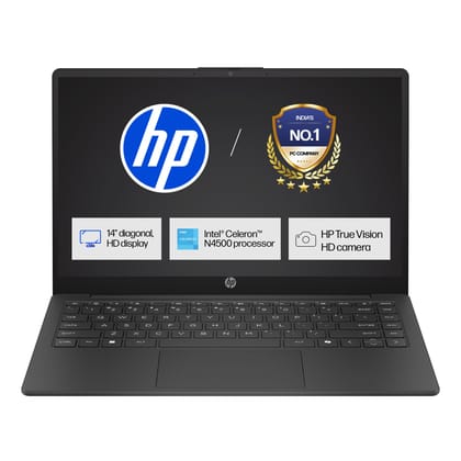 HP 14s, Intel Celeron N4500 Laptop (8GB DDR4,512GB SSD) Anti-Glare, Micro-Edge, 14/35.6cm, HD, Win11, M365 Basic(1yr),Office Home24, Black,1.46kg, HD Camera, UHD Graphics, dq3141TU