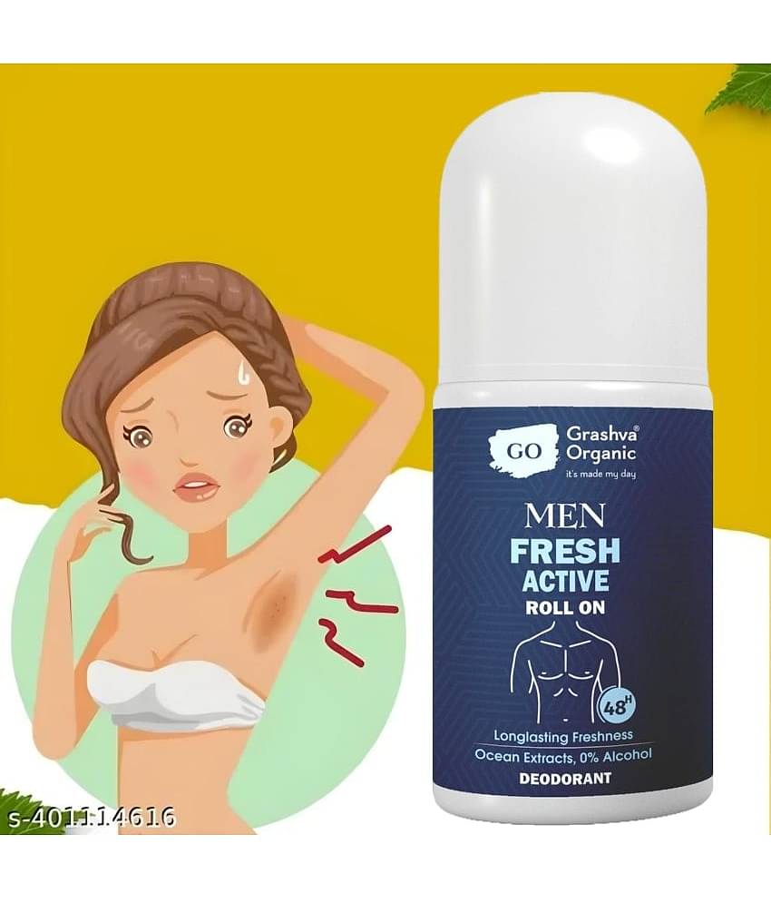 GRASHVA ORGANIC UnderArm Roll On - Whitens & Brightens Deodorant Roll-ons for Unisex 60 gm ( Pack of 1 )