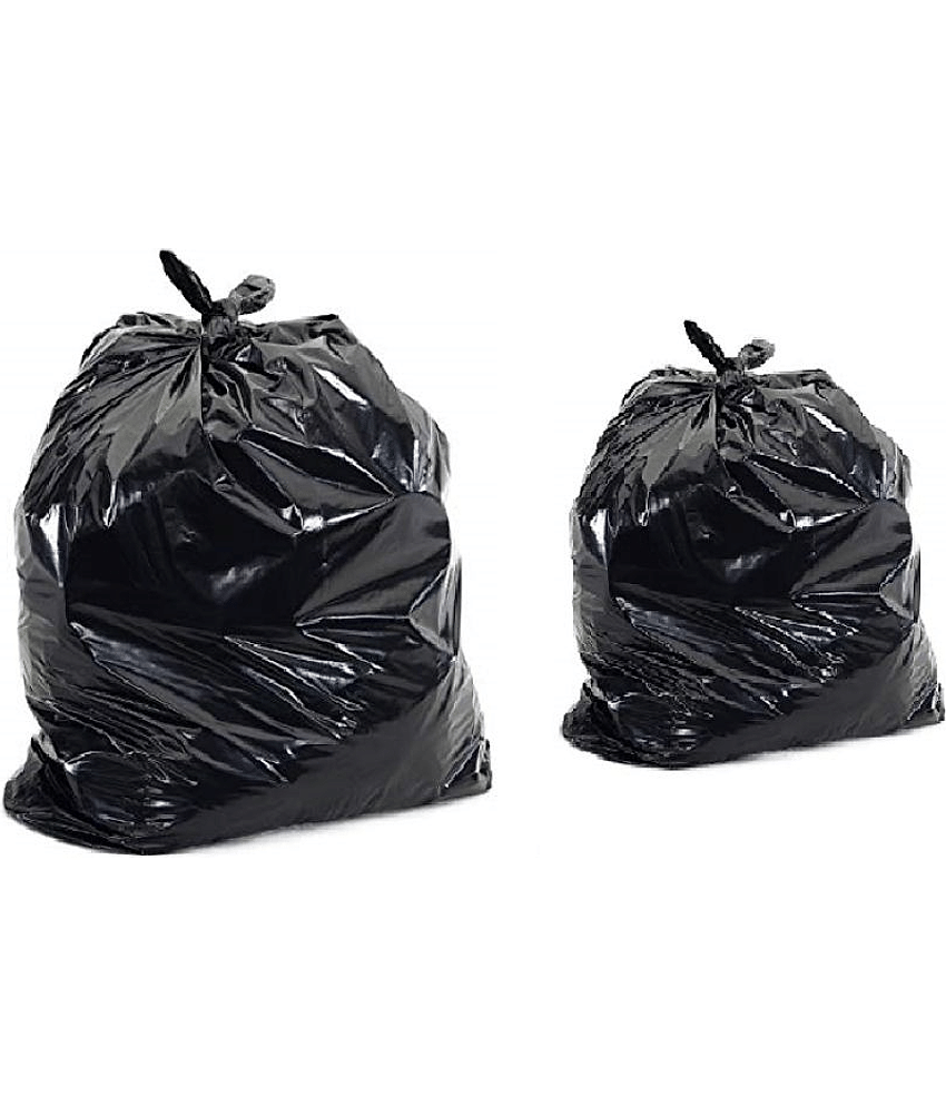 Clean India- Medium 60 pcs Garbage Bags - 2 packs of 30 Pcs - 60 pcs - 19X21 Black Medium Disposable Garbage Trash Waste Dustbin Kitchen Bags