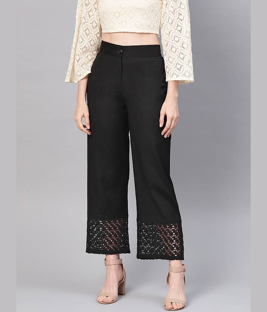 Juniper - Black Cotton Wide leg Women's Palazzos ( Pack of 1 )