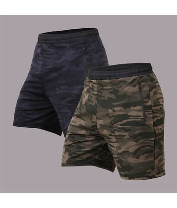 NEVER LOSE Green Polyester Men's Running Shorts ( Pack of 2 )