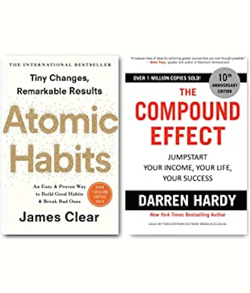Atomic habits & The compound effect Set of 2 Books with free Customize Bookmark