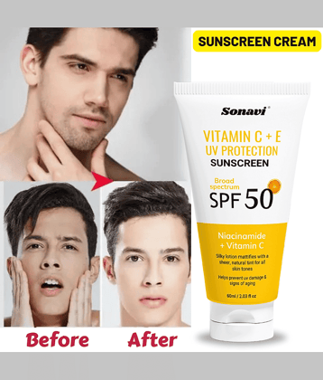 Sonavi SPF 50 Sunscreen Cream For All Skin Type ( Pack of 1 )