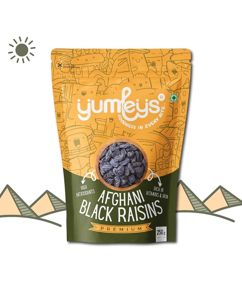 Yumleys Premium Afghani Black Raisin with Seeds Kali Kismis 250gm