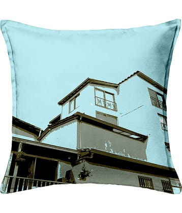 Houzzcode - Water Repellent Blue Polyester Pillow Covers 40x40x3 ( Pack of 1 )