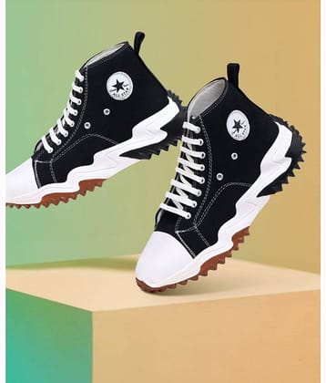 Figor Stylish/Party Wear Black Men's High Tops