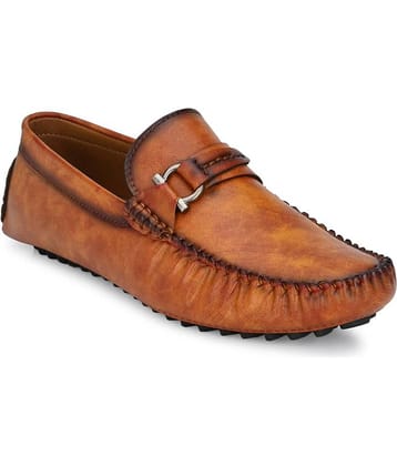 Prolific Artificial Leather Tan Formal Loafers