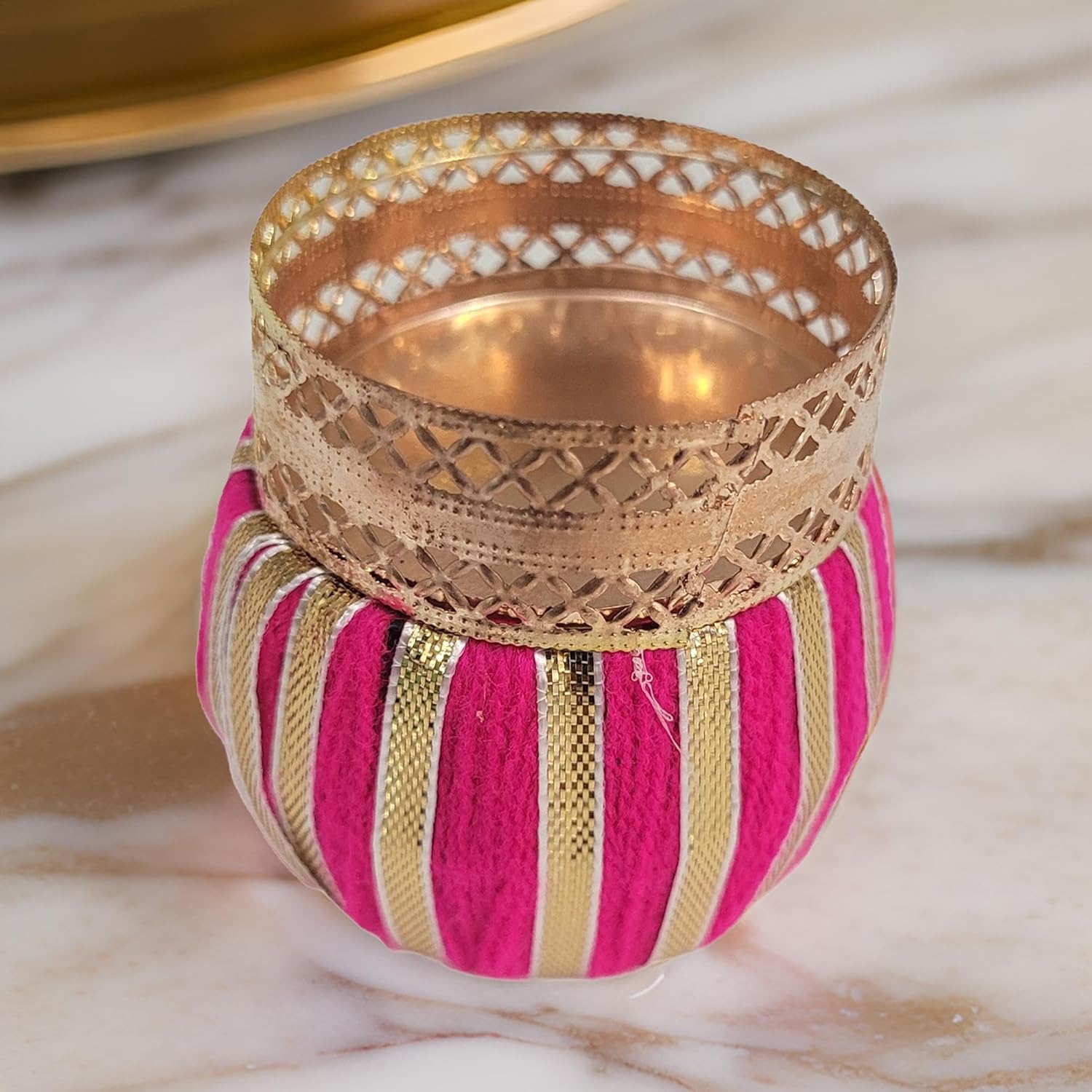 Handmade Dhol Shaped Diya Candle | Diwali Diyas | Traditional Handmade Tealight | Dhol Shaped Diya Candle | Decorate for Diwali | Diya for Puja | Diwali Home Decoration Diya (Multicolour) ( 1 Pcs )