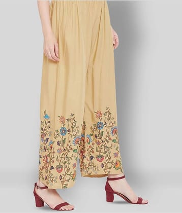 PIHUINDUSTRIES - Beige Rayon Straight Women's Palazzos ( Pack of 1 )