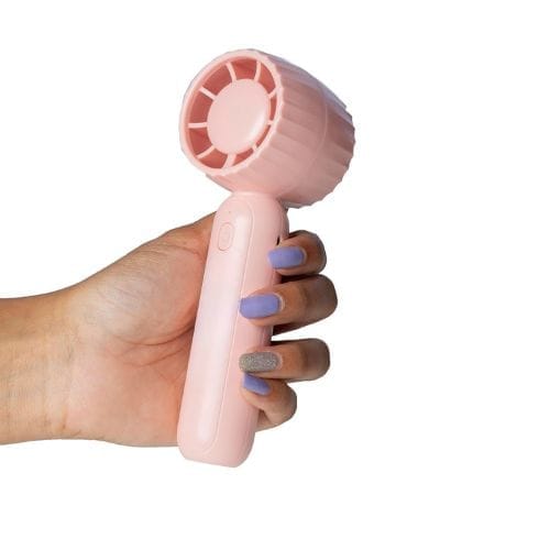 SPARKWORLD Mini Portable Rechargeable Hand Fan Compact & Powerful USB Fan for Travel, Office, and Outdoor Use (Free Size, Pink)