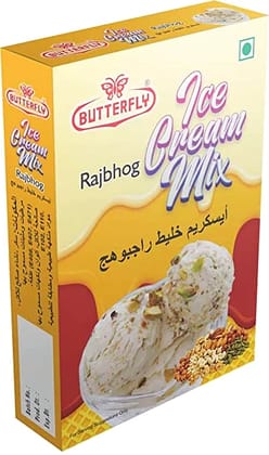 Butterfly Instant Ice Cream Mix, 150 Grams (Rajbhog)  by Butterfly Dessert Mixes and Bakery Needs. Butterfly Instant Ice Cream Mix, 150 Grams (Rajbhog)  by Butterfly Dessert Mixes and Bakery Needs.