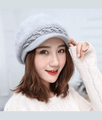 valdez Light Grey Woollen Women's Cap ( Pack of 1 )