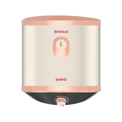 Venus Sedra 010SV 10-Litre Storage Water Heater For Bathroom | BEE rating:5 Star | Guarantee -7 Years on Inner Tank | Porcelain Enamel Glasslined Tank | (Rustic Gold/Ivory) Venus Sedra 010SV 10-Litre Storage Water Heater For Bathroom | BEE rating:5 Star 