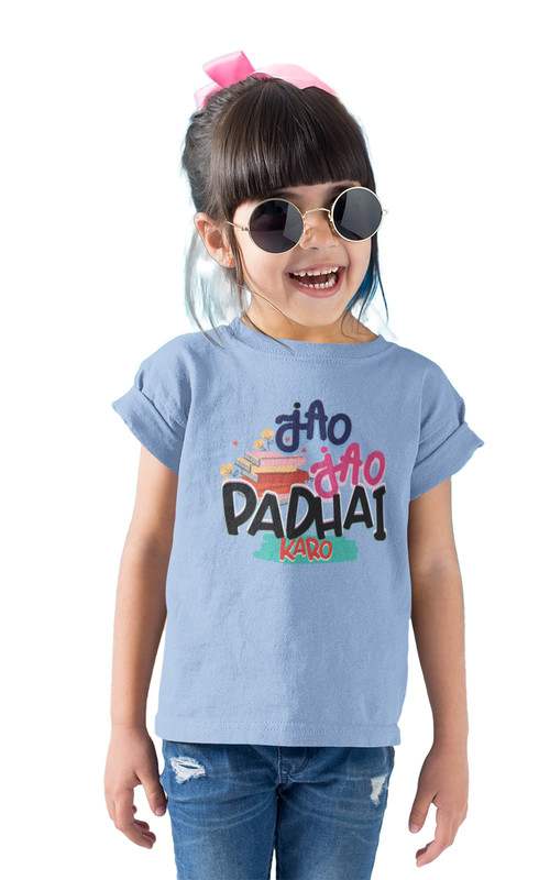 Taarak Mehta Ka Ooltah Chashmah| Kids Blue Regular Fit Printed T-Shirts (JAO JAO PADHAI KARO)