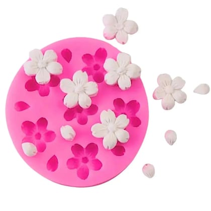 6 Cavity Flower And Petals Silicone Fondant Gum Paste Mould