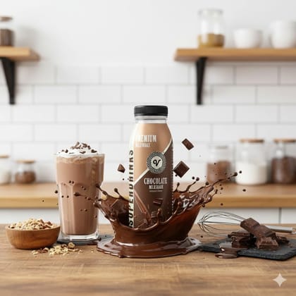 SUPERDRINKS Chocolate Milkshake | 180ml | Dairy Beverage | Thick Milkshake | Rich Cocoa Blend | Ready to Drink (Pack of 4)