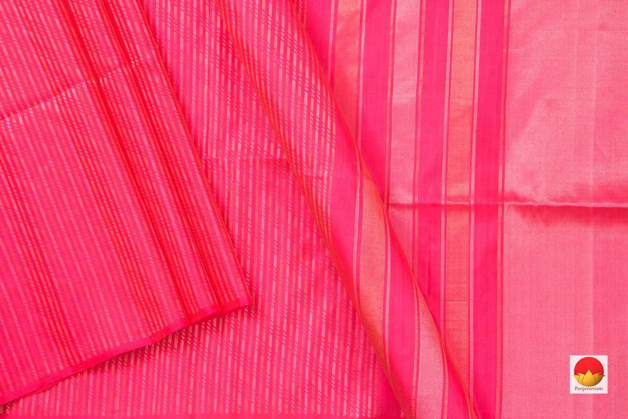 Pink Handwoven Soft Silk Saree Pure Silk With Vertical Stripes For Festive Wear PV RSP 131