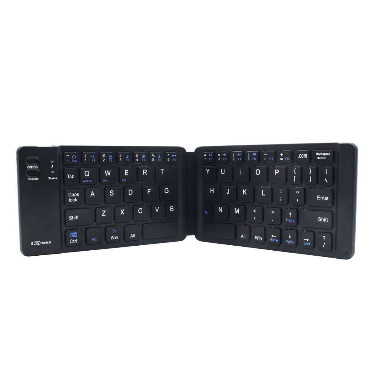 Portronics Chicklet Foldable QWERTY Keyboard, Mini Pocket Sized, Rechargeable, Bluetooth Wireless, One Touch Connect Button, for iOS, Android and Windows Tabs, Smartphones