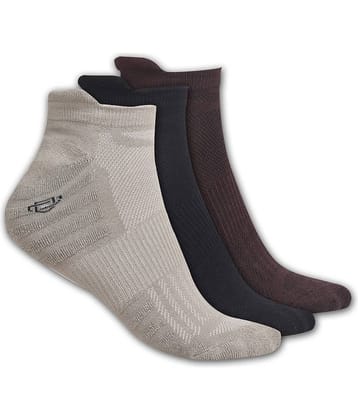 Dollar Cotton Blend Men's Solid Olive Ankle Length Socks ( Pack of 3 )