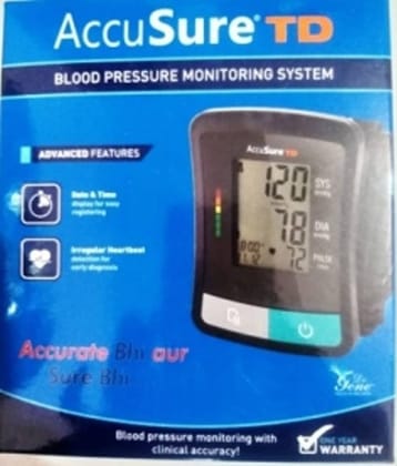 ACCUSURE BLOOD PRESSURE MONITOR TD SERIES UPPER ARM BLOOD PRESSURE