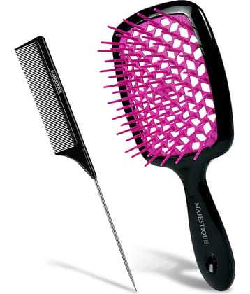 Majestique Ultra-Soft Large Detangler Brush - Glides Through Tangles with Ease - Color May Vary