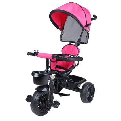 Toyzoy Maple Pro Max Tricycle for Kids, Solid Metal Frame, Foldable Canopy, Cushioned Seat, Parent Handle, Footrest, Plug & Play Wheels, Boys & Girls 1-5 Years, TZ-532 (Blue)
