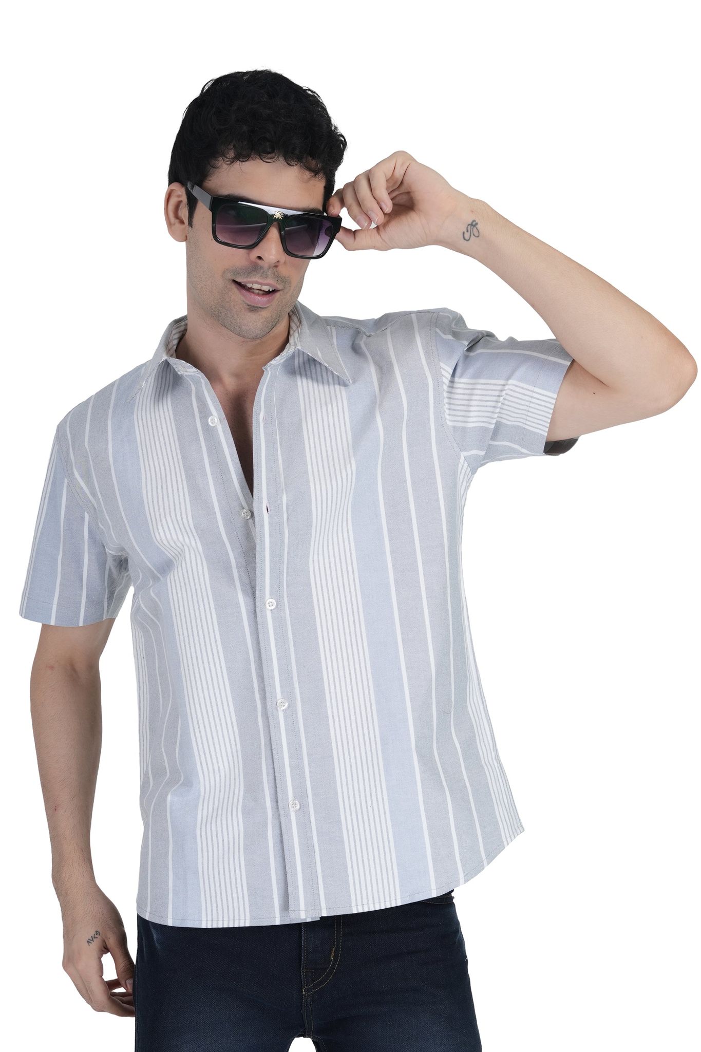 Men's Premium (Jute) Cotton Half Sleeves Spread Collar Regular Fit Solid Casual Shirt