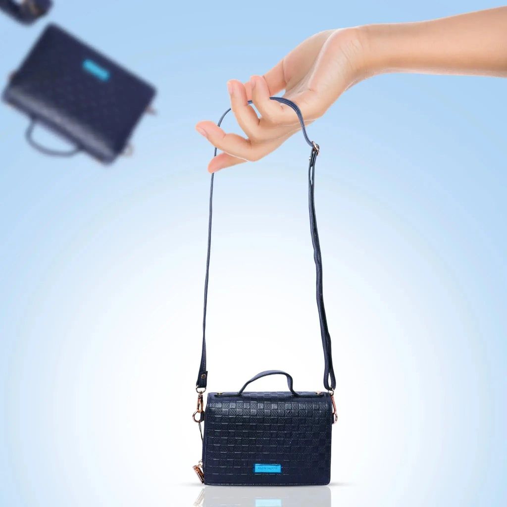 Stand out with this Super Embossed Bricks Print Leather Bag Handbag for Women