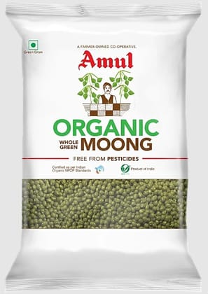 Amul Organic Moong Whole, 1 Kg.