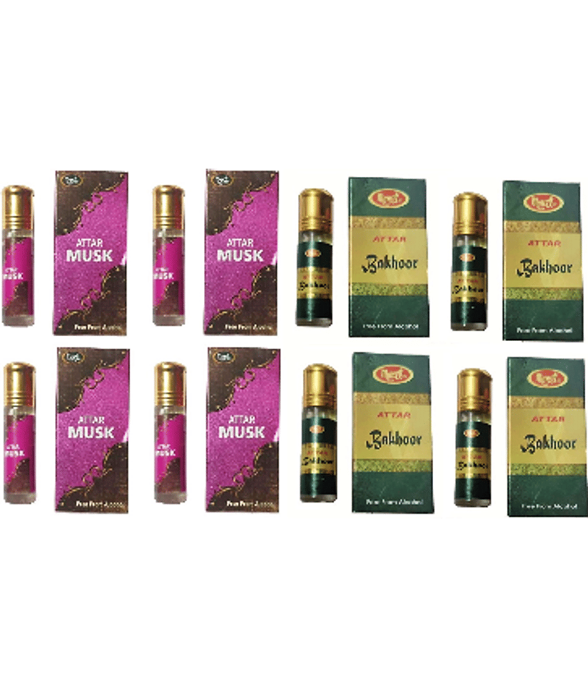 MONET 4 ATTAR MUSK ,4 ATTAR BAKHOOR  ,8 ML EACH ,PACK OF 8 .
