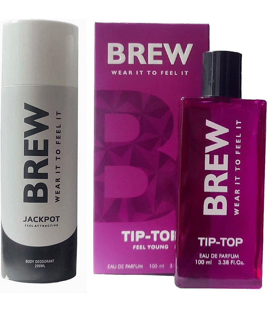 Brew - JACKPOT DEO, TIP TOP PERFUME Eau De Parfum (EDP) For Unisex 300ML ( Pack of 2 )