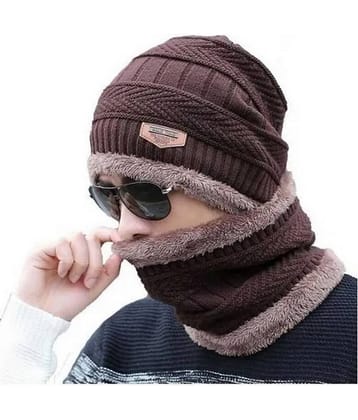 Infispace Brown Woollen Men's Cap ( Pack of 1 )