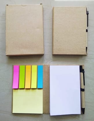 Diary with Cardboard Folio Case with Clip Writing Pad and Ballpoint Pen.   ( bent on edges)