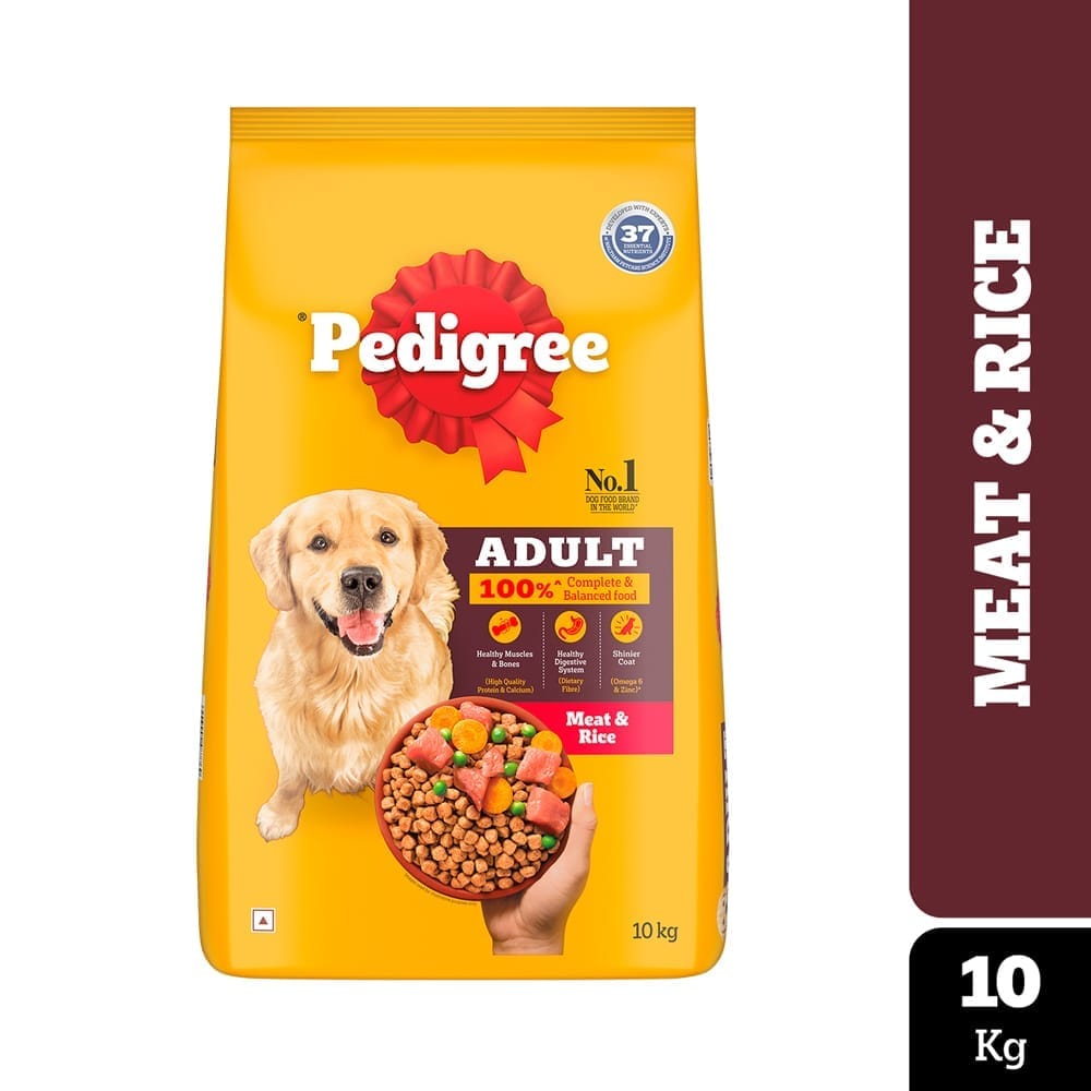 Pedigree Meat &amp; Rice Adult Dry Dog Food 10kg