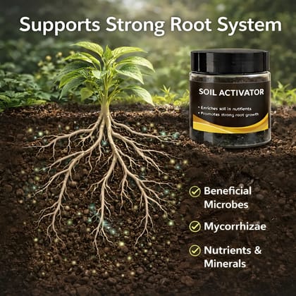 Soil Activator (Each 100gm, Pack of 1)| Improves Soil & Root Support | Suitable for Indoor & Outdoor Plants | for Pots, Gardens & Home Plants |