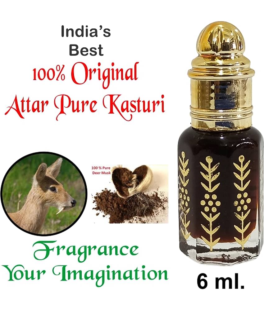 INDRA SUGANDH BHANDAR - Natural Series 100% Pure Kasturi Oil Attar For Men & Women 6ml Pack Of 1