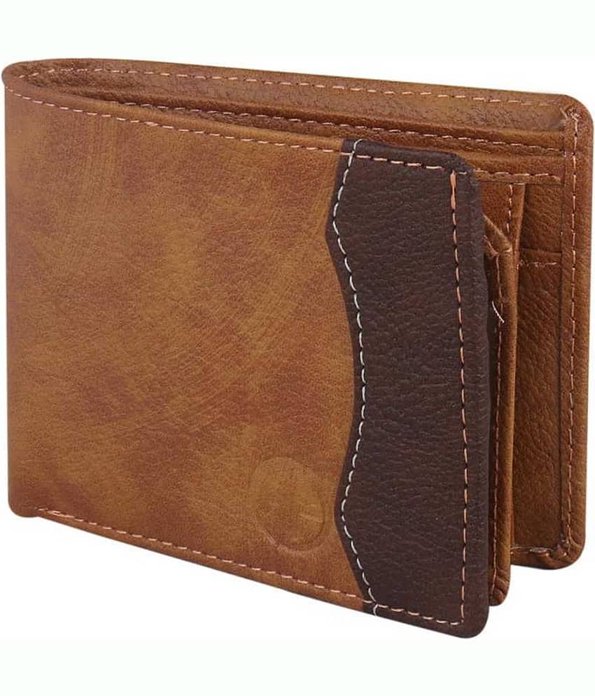 Classic World PU Printed Men's RFID Wallet With 7 Slots For Card ( Tan , Pack of 1 )