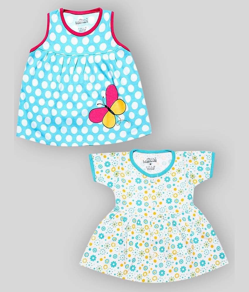 Babeezworld Baby Girls 100% Cotton Frocks ( Multi )