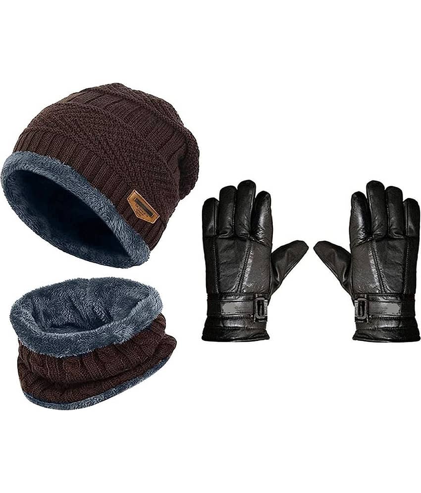 Infispace Pack of 2 Woollen Men's Cap ( Blue )