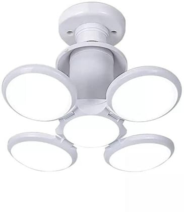 SPARKWORLD Foldable LED Football Bulb | Free Size B22 Base | 5 Panel Adjustable Design | 40W High Brightness White Light | Colour: FootBall Bullb