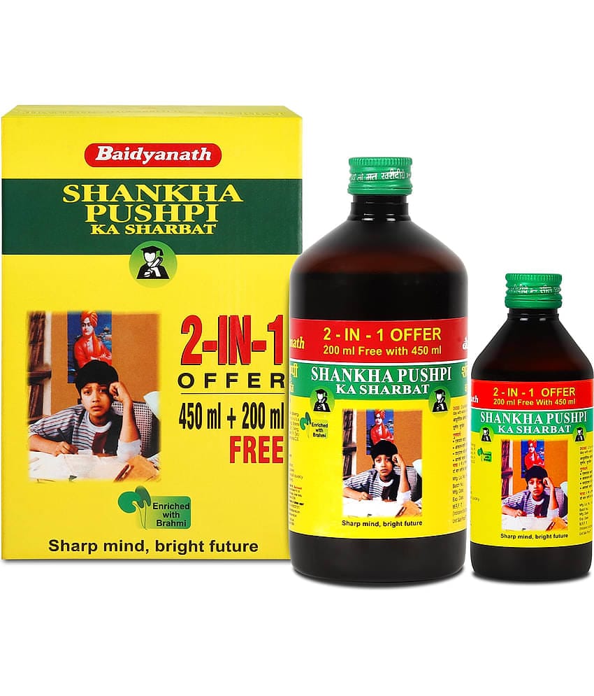 Baidyanath Shankhpushpi Sharbat for Mental weakness, forgetfulness 450ml (Pack of 1)