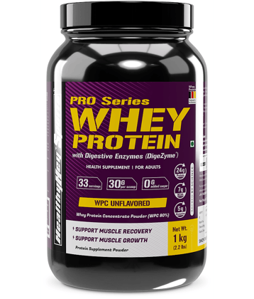HEALTHYHEY NUTRITION WPC Whey Protein Powder ( 1 kg , Unflavoured - Flavour )