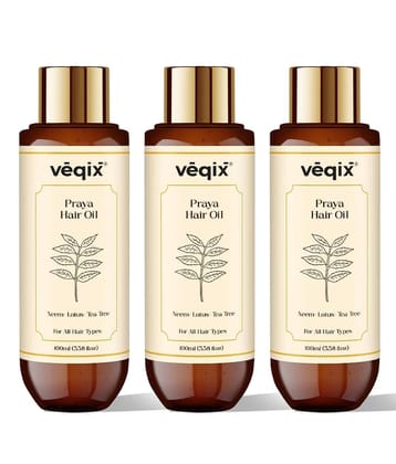 Veqix Praya for Hair fall Control & Growth, With Neem Lotus Tea Tree Hair Oil100ml (Pack Of 3)